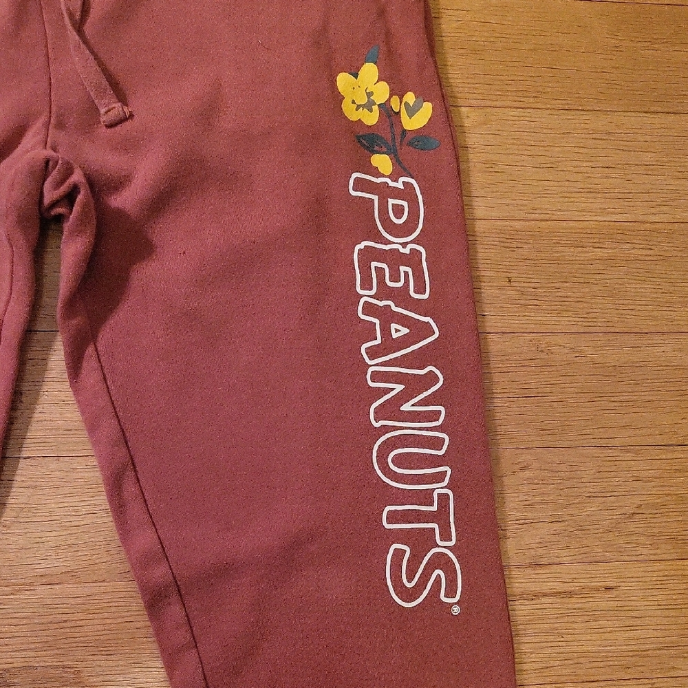 Peanuts Ladied Joggers with Yellow Floral Design - Picture 1 of 7